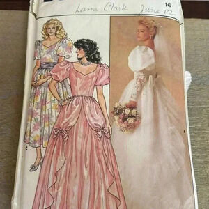 5/$25  Butterick 3685 size 16 wedding gown dress SEW pattern